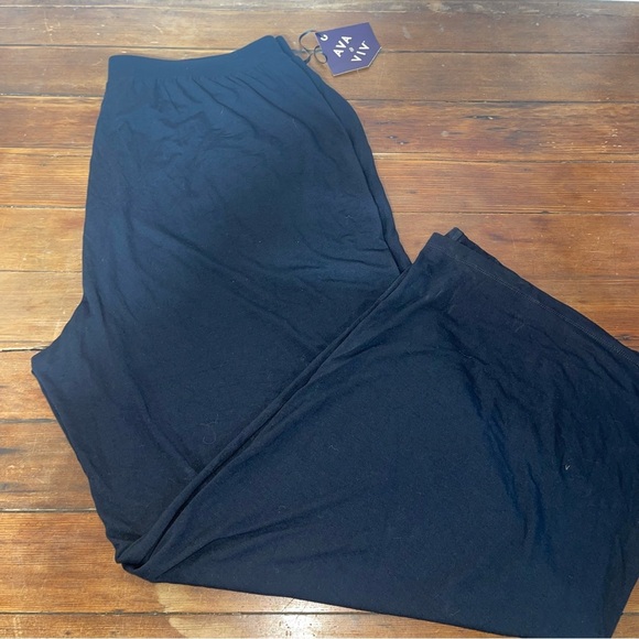 Ava & Viv Classic Black wide leg pants 1X - Picture 1 of 6